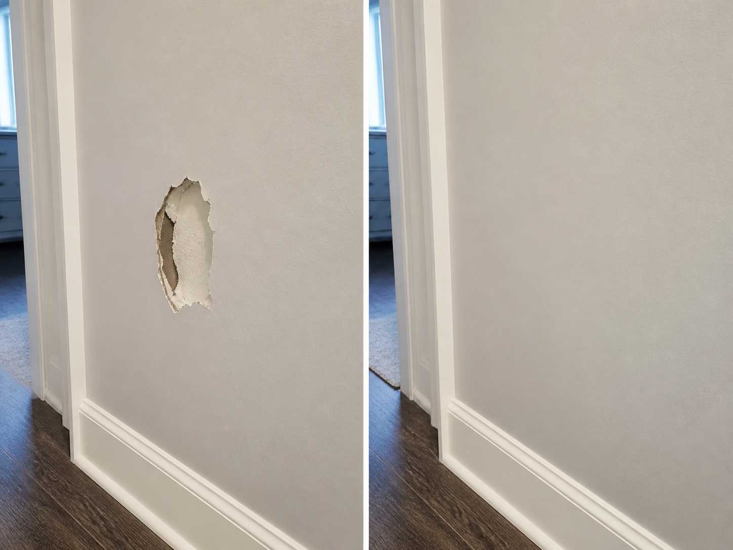 Drywall repair example